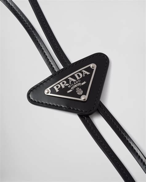 prada milano black label ties|Prada leather ties.